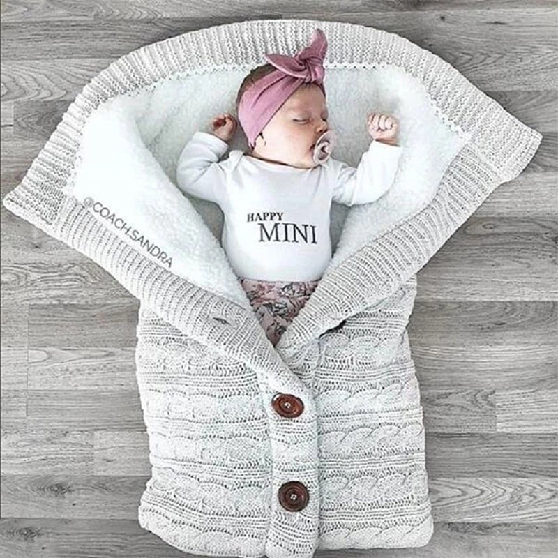 Baby Winter Sleeping Bag Knitted with Buttons